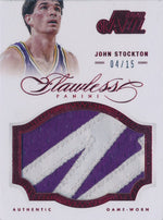 Panini 2012-2013 Flawless Ruby Jumbo Patches #62 John Stockton 04/15 / BGS Grade 9