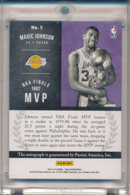 Panini 2014-2015 GALA Award Winning Autographs #5 Magic Johnson 3/5