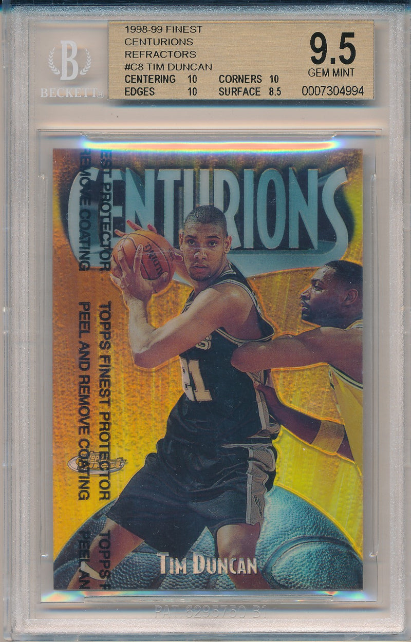 Topps 1998-1999 Finest Centurions #C8 Tim Duncan 42/75 / BGS Grade 9.5