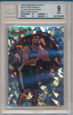 Topps 1998-1999 Bowman's Best Best Performers #BP5 Tim Duncan 30/50 / BGS Grade 9