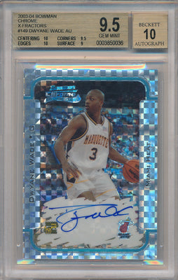 Topps 2003-2004 Bowman Chrome X-Fractors #149 Dwyane Wade 16/25 / BGS Grade 9.5 / Auto Grade 10