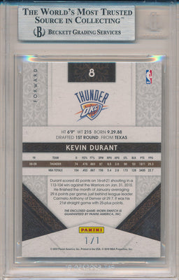 Panini 2009-2010 Timeless Treasures Materials Laundry Tags #8 Kevin Durant 1/1 / BGS Grade 9