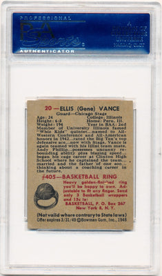 Topps Bowman 1948   #20 Ellis Vance  / PSA Grade 5 / Auto Grade None