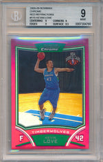 Topps 2008-09 Bowman Chrome Red Refractors #115 Kevin Love 2/5 / BGS Grade 9