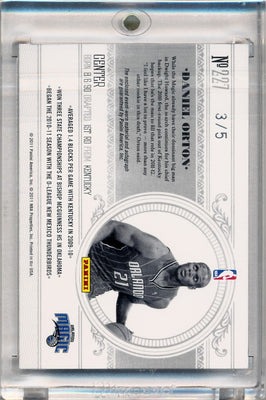 Panini 2010-2011 National Treasures  Century Platinum #227 Daniel Orton 3/5