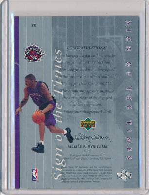 Upper Deck 1999-2000 SP Authentic Sign Of The Times #TR Tracy McGrady