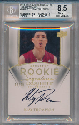 Panini 2011-2012 Exquisite Collection HOLO Parallel #64 Klay Thompson 17/25 / BGS Grade 8.5 / Auto Grade 10