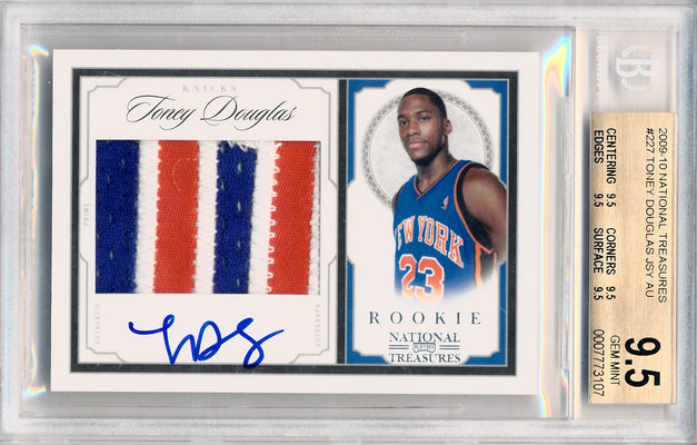 Panini 2009-2010 National Treasures Century Silver #227 Toney Douglas 4/99 / BGS Grade 9.5 / Auto Grade 10