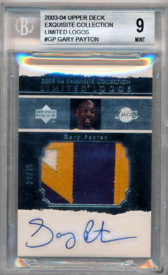 Upper Deck 2003-2004 Exquisite Collection Limited Logos #GP Gary Payton 24/75 / BGS Grade 9 / Auto Grade 10