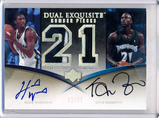 Upper Deck 2005-2006 Exquisite Collection Number Pieces #DN-WG Hakim Warrick / Kevin Garnett 2/21