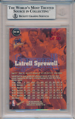 SkyBox 1997-1998 Premium Star Rubies #30SR Latrell Sprewell 6/50 / BGS Grade 8.5