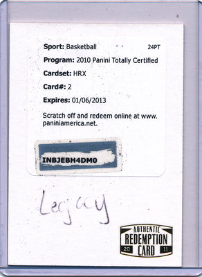 Panini 2010-2011 Totally Certified  HRX #2 Kevin Durant 12/30