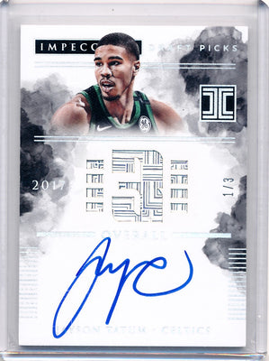 Panini 2017-2018 Impeccable Draft Picks #IDPJTT Jayson Tatum 1/3