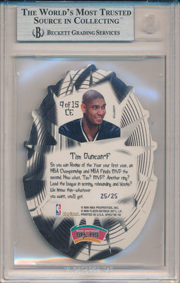 SkyBox 1999-2000 Apex Cutting Edge #9/15CE Tim Duncan 25/25 / BGS Grade 9