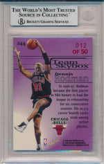 SkyBox 1997-1998 Premium Star Rubies #244 Dennis Rodman 12/50 / BGS Grade 9