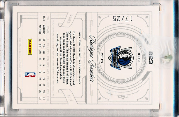 Panini 2009-2010 National Treasures Century Gold #223 Rodrigue Beaubois 17/25