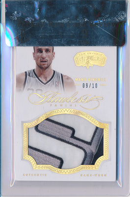 Panini 2012-2013 Flawless Gold Jumbo Patches #42 Manu Ginobili 09/10 / BGS Grade 9