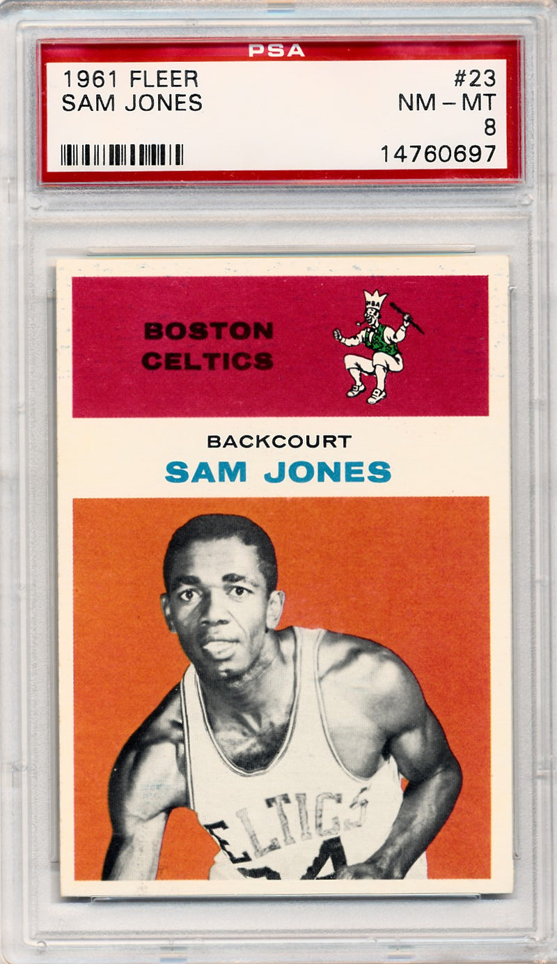 Fleer 1961 Boston Celtics  #23 Sam Jones  / PSA Grade 8