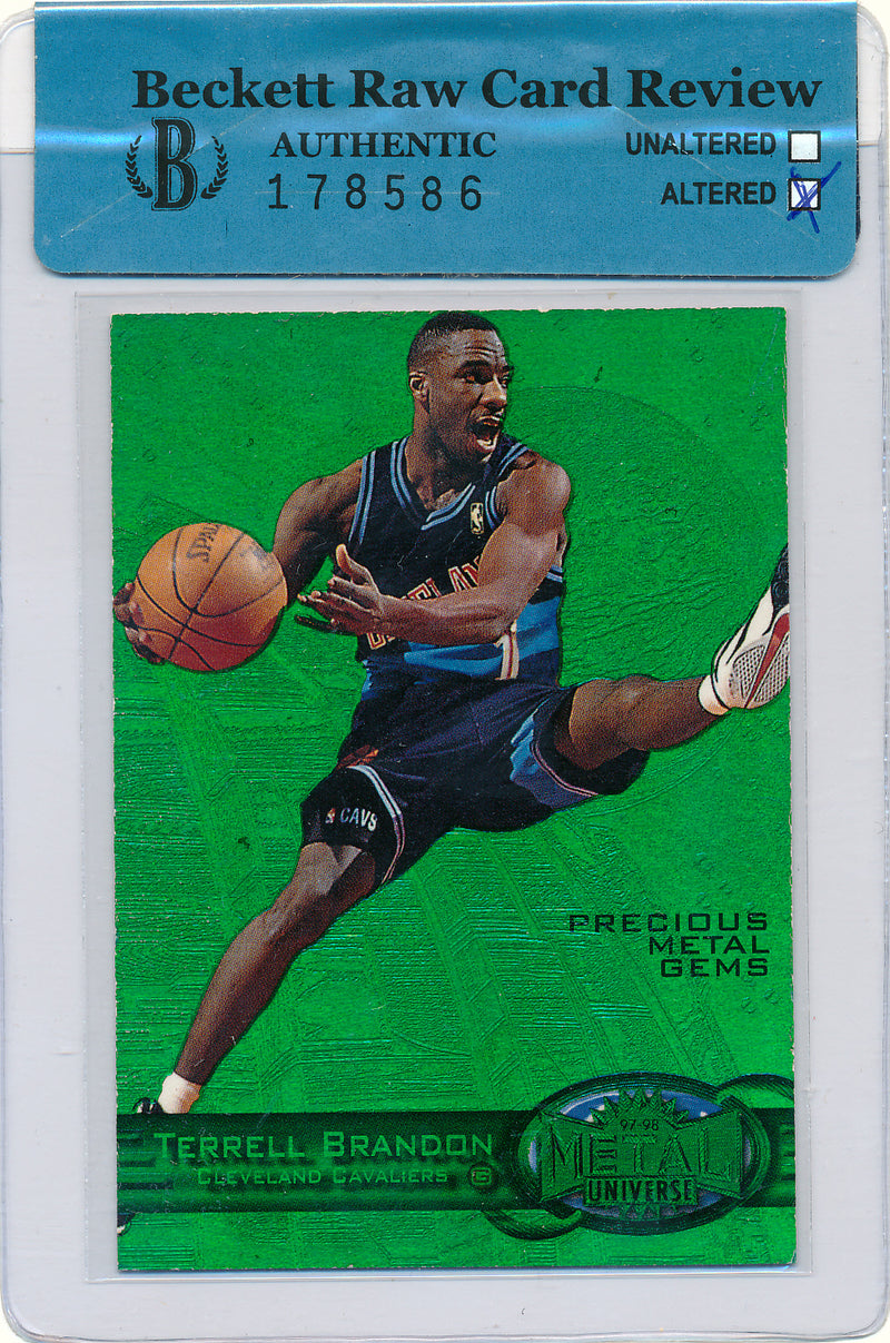 Skybox 1997-1998 Metal Universe Championship Precious Metal Gems Green #25 Terrell Brandon 3/100