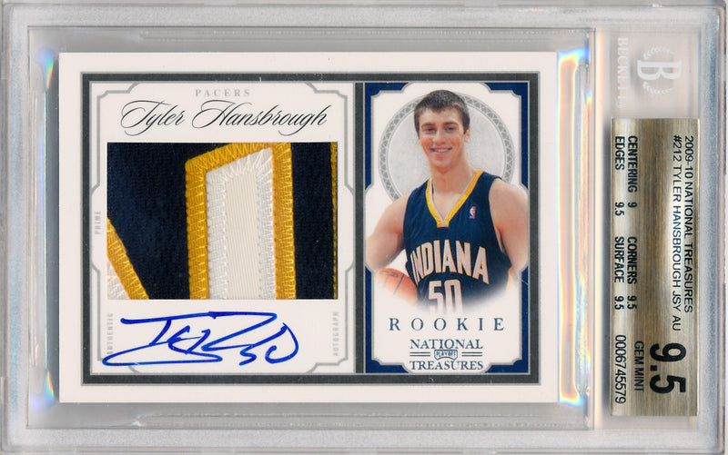 Panini 2009-2010 National Treasures Century Silver #212 Tyler Hansbrough 88/99 / BGS Grade 9.5 / Auto Grade 10