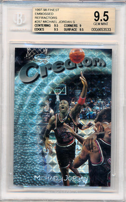 Topps 1997-1998 Finest Embosed Refractors #287 Michael Jordan 108/263 / BGS Grade 9.5