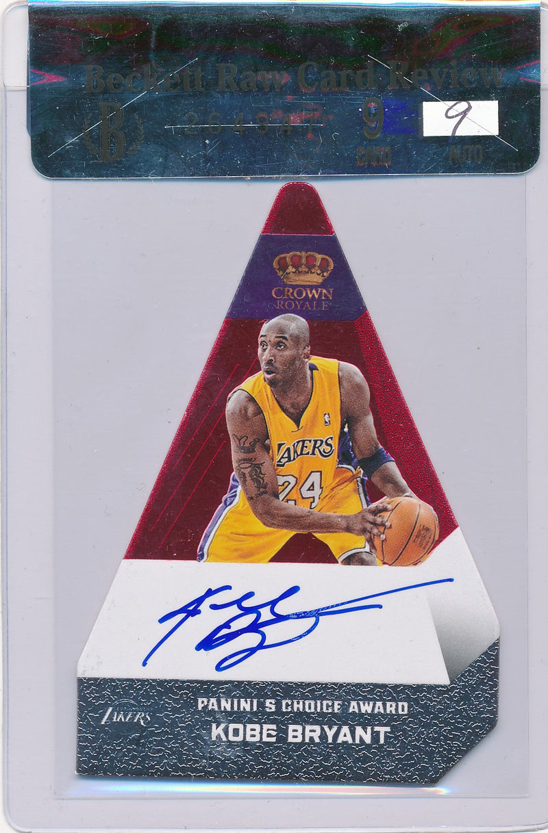 Panini 2012-2013 Crown Royale S Choice Award #58 Kobe Bryant 24/74 / Auto Grade 9