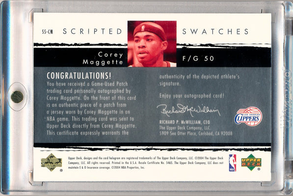 Upper Deck 2003-2004 Exquisite Collection Scripted Swatches #SS-CM Corey Maggette 2/25