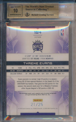 Panini  2009-2010 Limited Silver Spotlight  #154 Tyreke Evans 21/25 / BGS Grade 9.5 / Auto Grade 10