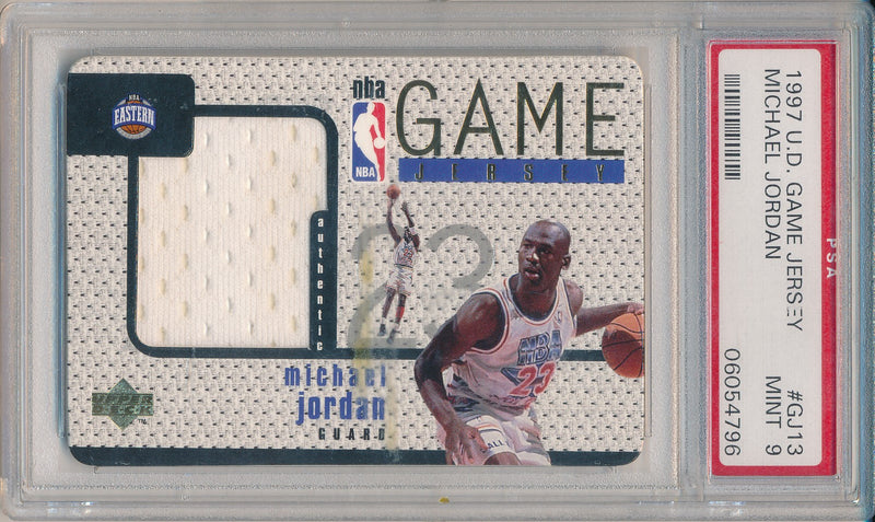 Upper Deck 1997-1998 NBA All Stars Game Jerseys #GJ13 Michael Jordan  / PSA Grade 9
