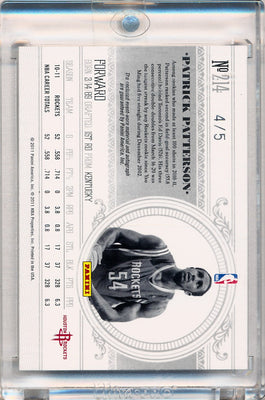 Panini 2010-2011 National Treasures  Century Platinum #214 Patrick Patterson 4/5