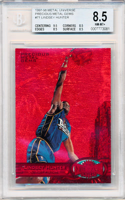 Skybox 1997-1998 Metal Universe Championship Precious Metal Gems Red #71 Lindsey Hunter 57/100 / BGS Grade 8.5