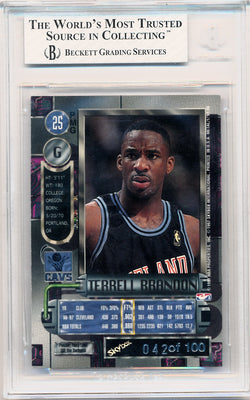 Skybox 1997-1998 Metal Universe Championship Precious Metal Gems Red #25 Terrell Brandon 42/100 / BGS Grade 8