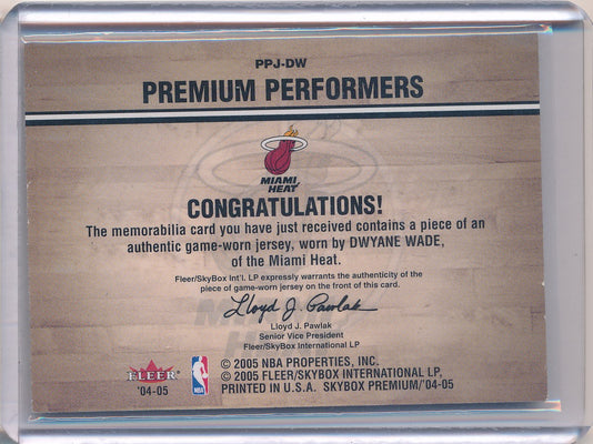 Fleer 2004-2005 Premium Premium Performers #PPJ-DW Dwyane Wade 63/75