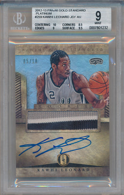 Panini 2012-2013 Gold Standard Platinum #259 Kawhi Leonard 5/10 / BGS Grade 9 / Auto Grade 10