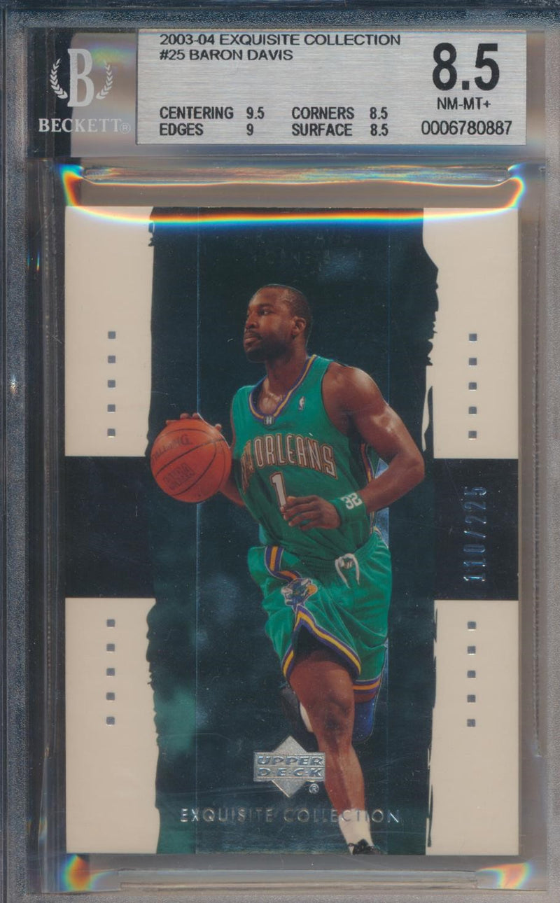 Upper Deck 2003-2004 Exquisite Collection Base #25 Baron Davis 11/225 / BGS Grade 8.5