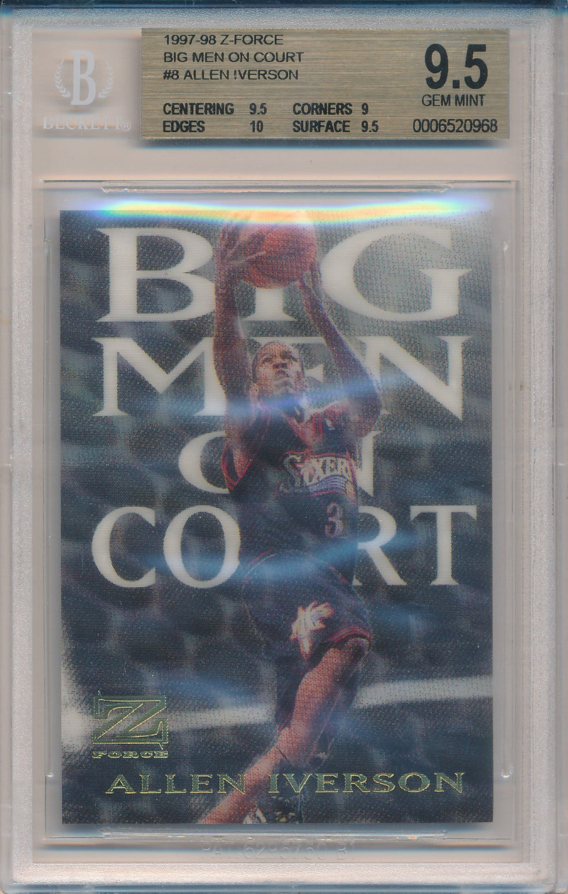 SkyBox 1997-1998 Z-Force Big Men On Court #8/15BMOC Allen Iverson  / BGS Grade 9.5