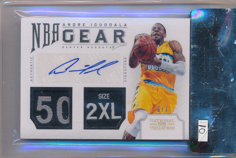 Panini 2012-2013 National Treasures NBA Gear #16 Andre Iguodala 6/7 / BGS Grade 9 / Auto Grade 10