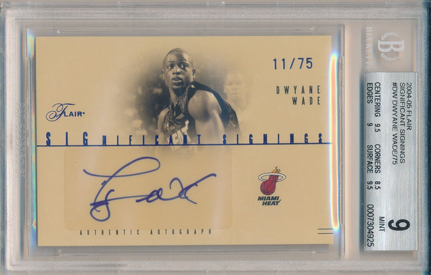 Fleer 2004-2005 Flair   Significant Signings #SS-DW Dwyane Wade 11/75 / BGS Grade 9 / Auto Grade 10