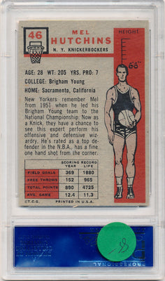 Topps Bowman 1957 New York Knicks  #46 Mel Hutchins   / PSA Grade 8