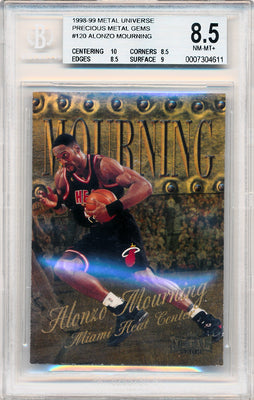 Skybox 1998-1999 Metal Universe Championship Precious Metal Gems #120 Alonzo Mourning 14/50 / BGS Grade 8.5