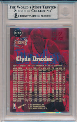 SkyBox 1997-1998 Premium Star Rubies #17SR Clyde Drexler 2/50 / BGS Grade 9