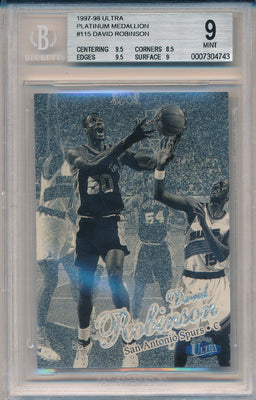 SkyBox 1999-2000 Autographics Basketball #93 David Robinson 1/50 / BGS Grade 8.5 / Auto Grade 10