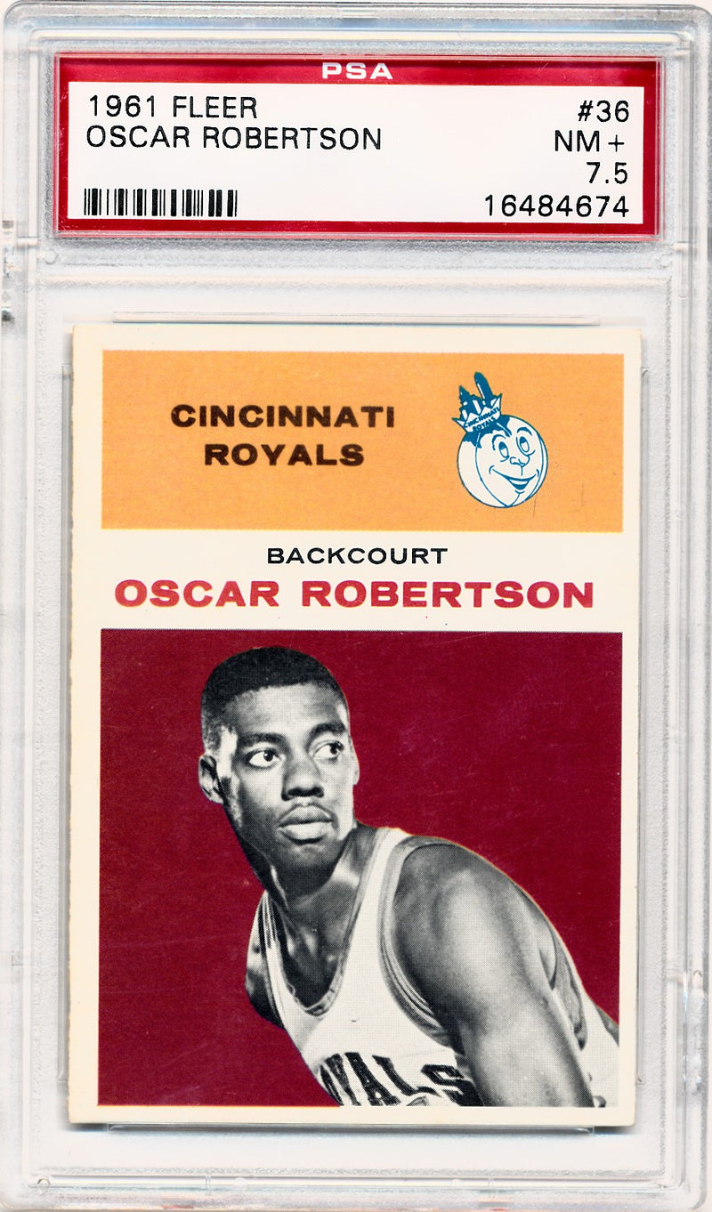 Fleer 1961 Cincinnati Royals  #36 Oscar Robertson  / PSA Grade 7.5