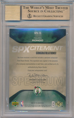 Upper Deck 2006-07 SPx SPxCitement Spectrum #SPX-15 Rajon Rondo 03/10 / BGS Grade 9.5 / Auto Grade 10