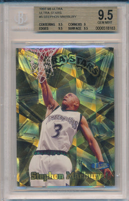 Fleer 1997-1998 Ultra Ultra Stars #5/20US Stephon Marbury  / BGS Grade 9.5