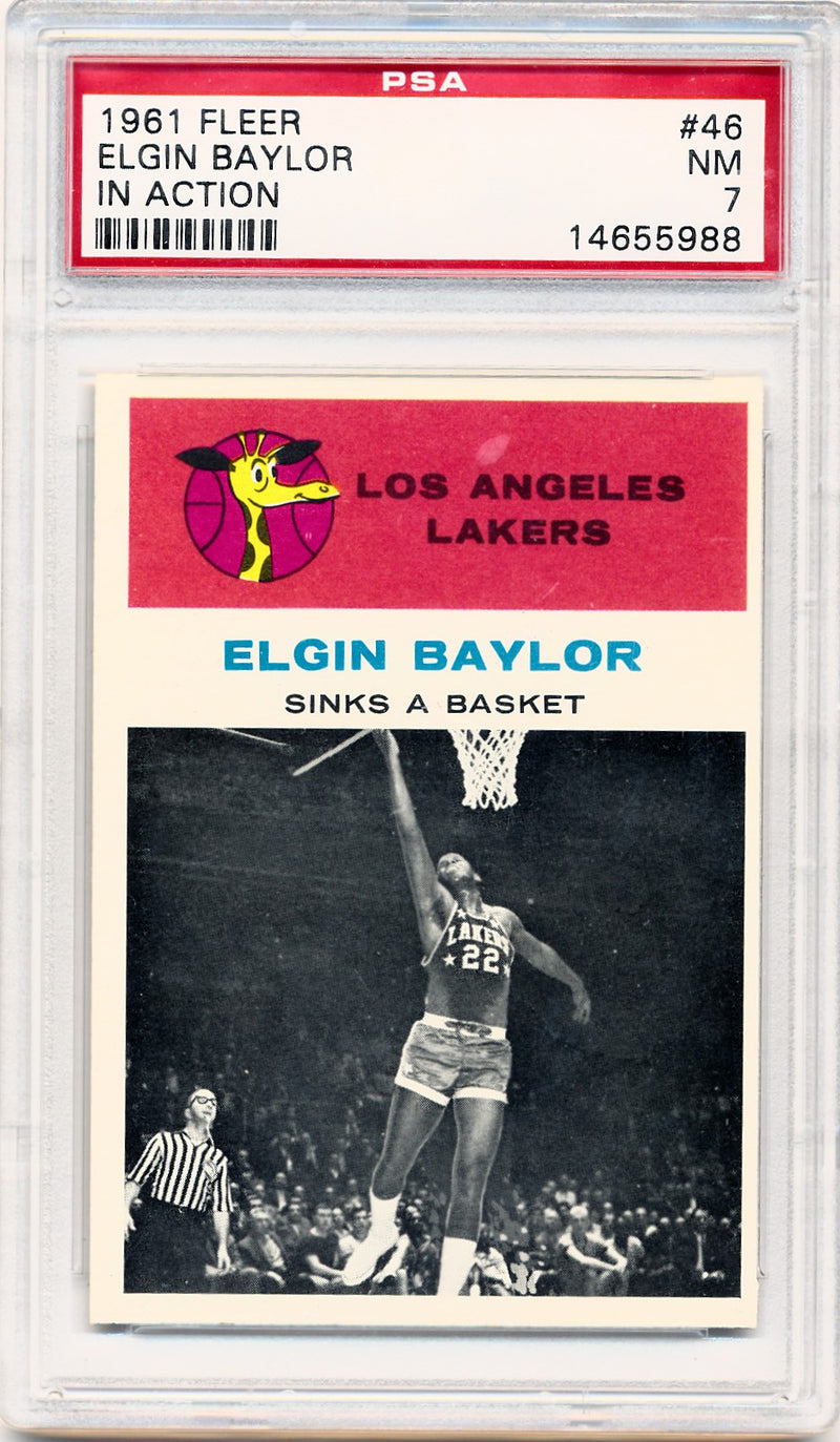 Fleer 1961 Los Angeles Lakers  #46 Elgin Baylor  / PSA Grade 7