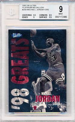 Upper Deck 1997-1998 Ultra Platinum Medallion #259 Michael Jordan 42/100 / BGS Grade 9