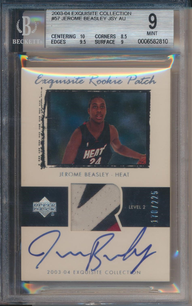 Upper Deck 2003-2004 Exquisite Collection Exquisite Rookie Patch Auto #57 Jerome Beasley 178/225 / BGS Grade 9 / Auto Grade 10