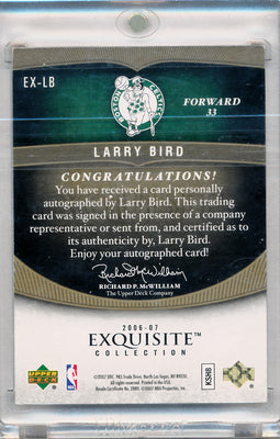 Upper Deck 2006-2007 Exquisite Collection Exquisite Enshrinements #EXLB Larry Bird 9/25