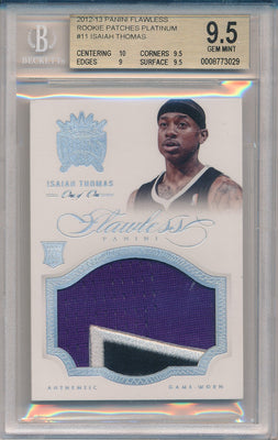 Panini 2012-2013 Flawless Platinum Jumbo Patches #11 Isiah Thomas 1/1 / BGS Grade 9.5